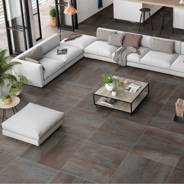 carrelages sol en céramique, carrelages sol, gris medium, brun, Impermo, industriel & de style loft